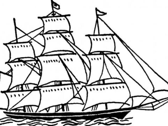 640x480 Sailing Ship Clipart Line