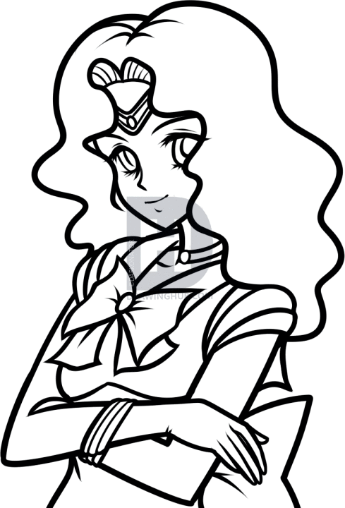 489x720 How To Draw Sailor Neptune, Step