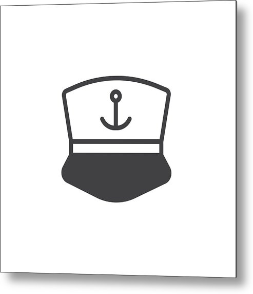 493x572 Captain Cap Vector Icon Metal Print