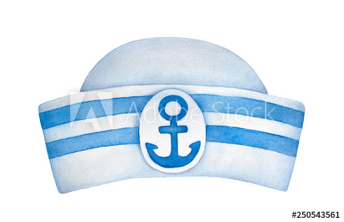 500x323 Classic Sailor Hat With Blue Stripes And Decorative Anchor Emblem