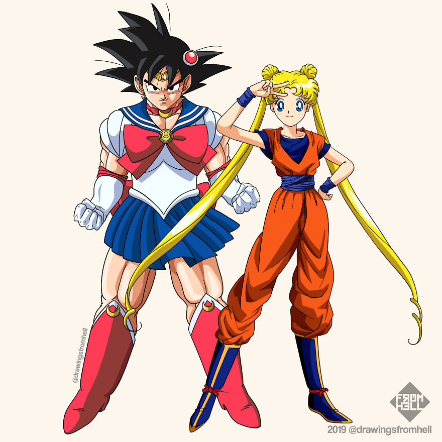 880x880 Dragon Ball And Sailor Moon