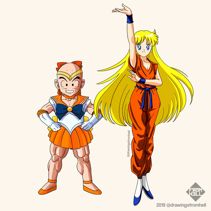 880x880 Dragon Ball And Sailor Moon