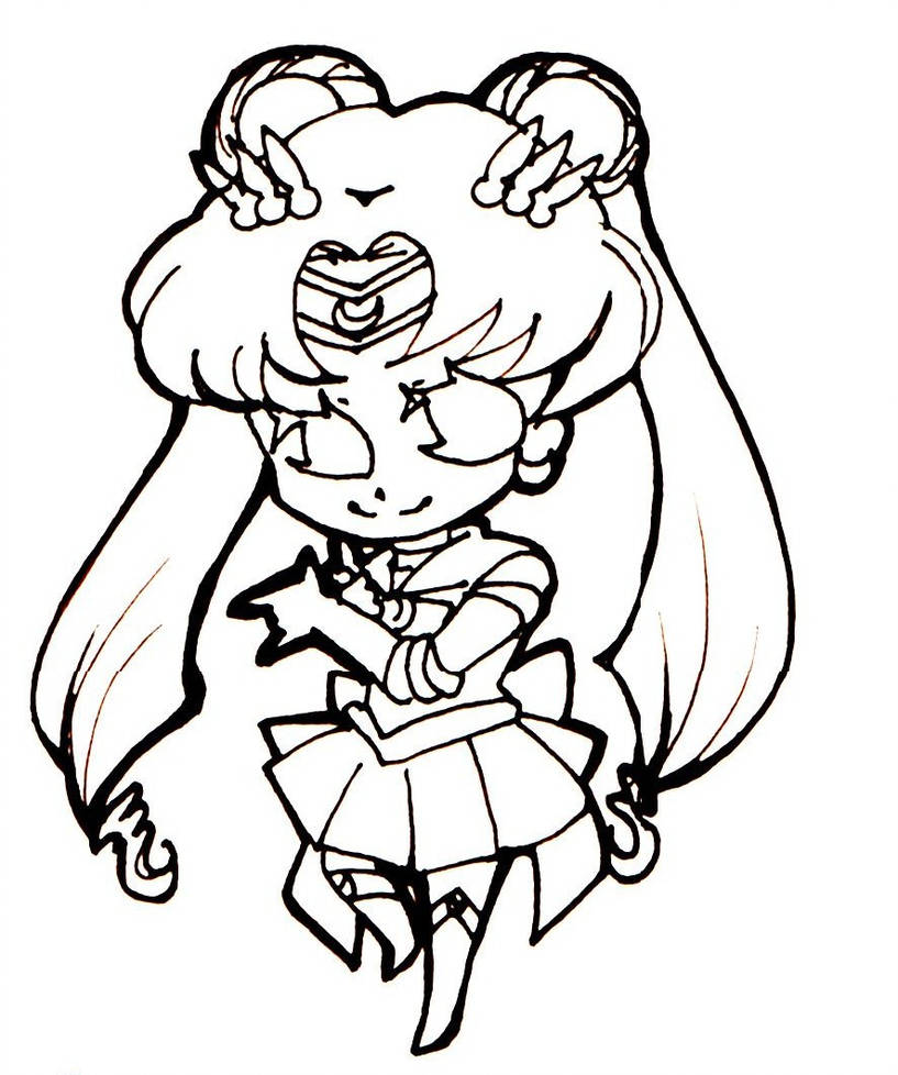 817x978 Chibi Sailor Moon Lineart
