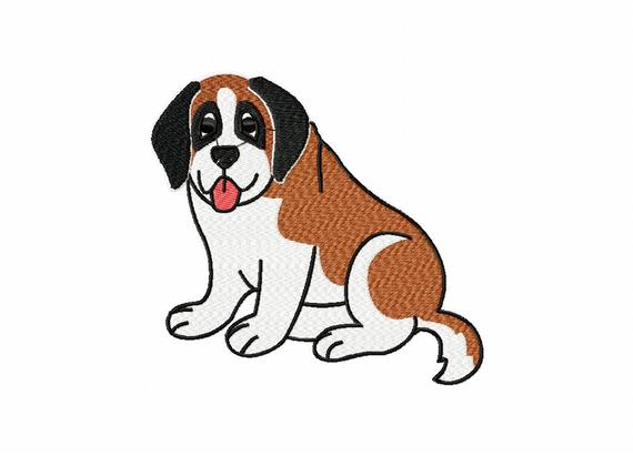 570x411 Machine Embroidery Design St Bernard Collection Etsy