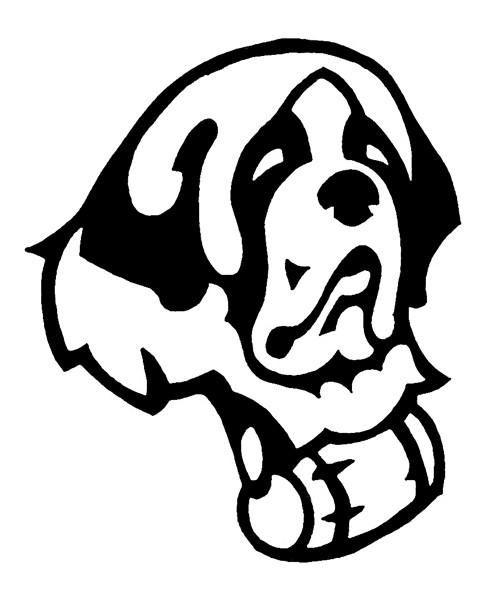 500x589 Saint Bernard Decal For Tinted Glass