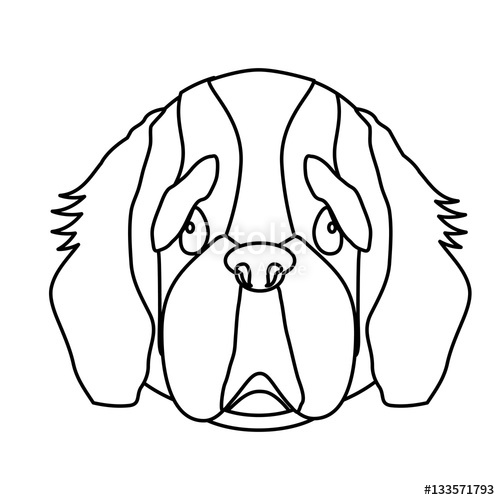 500x500 St Bernard Dog Breed Icon Image Vector Illustration Design Stock