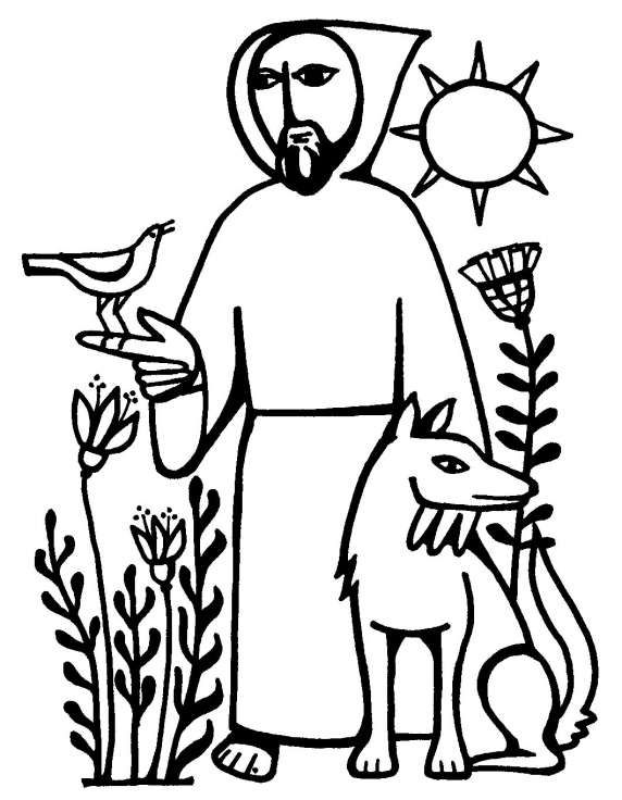 572x736 francis of assisi coloring page