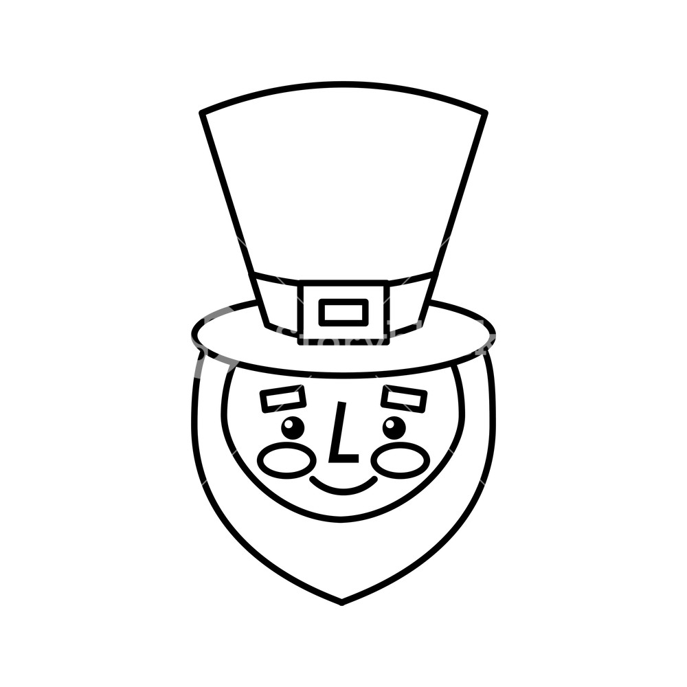 1000x1000 Leprechaun Face With Beard Green Hat For St Patricks Day Vector
