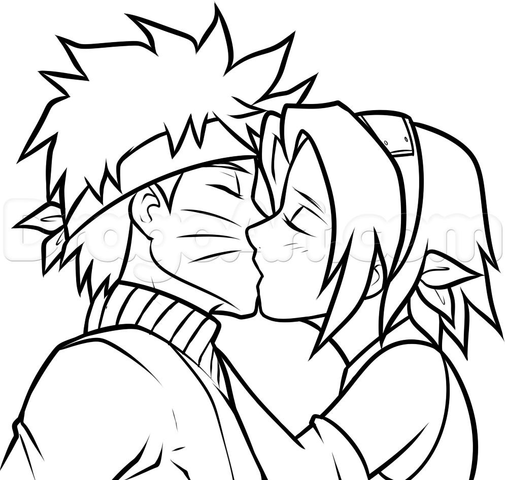 995x946 Step How To Draw Naruto And Sakura Kissing