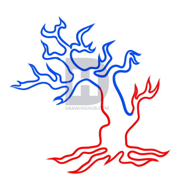 734x720 Sakura Tree Drawings