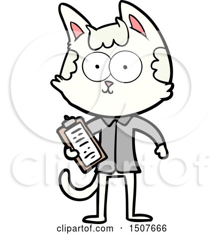 450x470 Happy Cartoon Salesman Cat