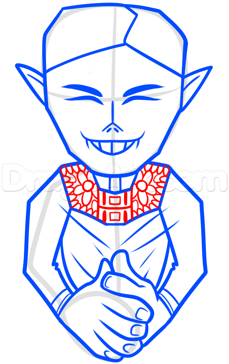 801x1271 How To Draw The Happy Mask Salesman, Step