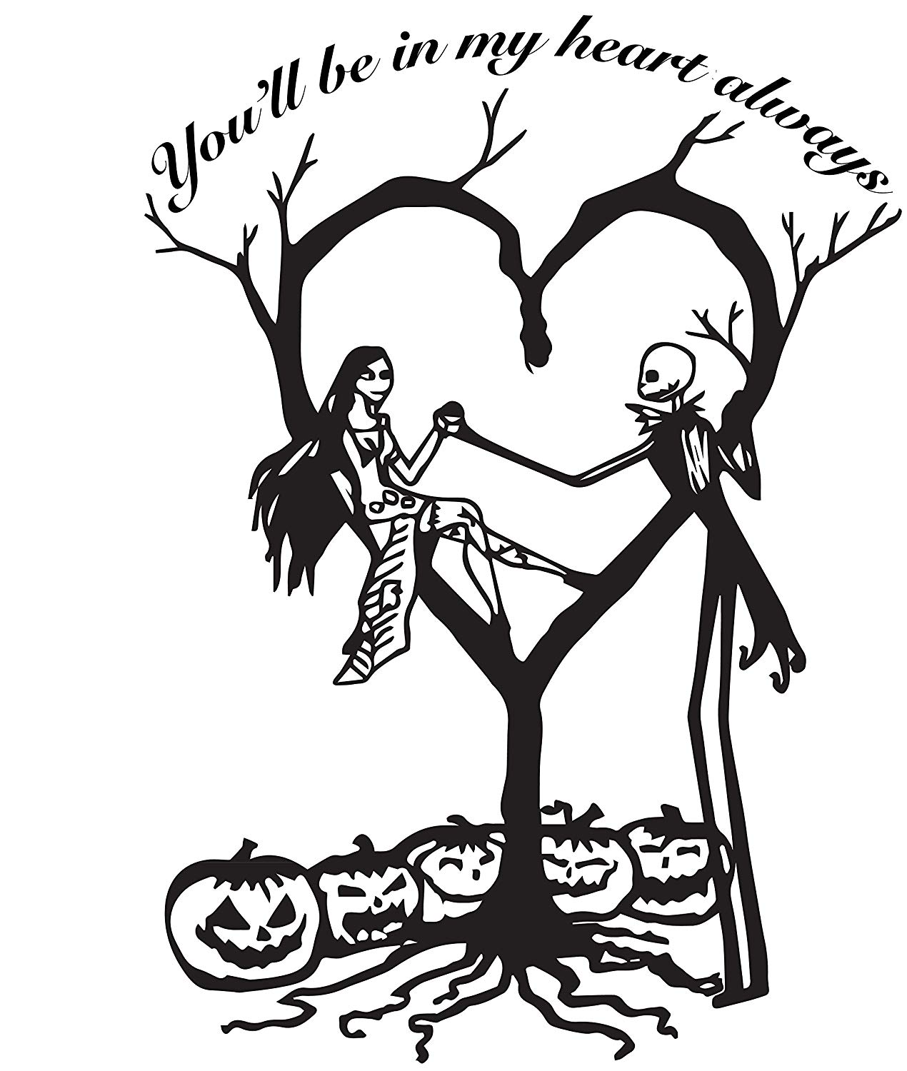 1270x1500 La Decal Jack And Sally Nightmare Before Christmas