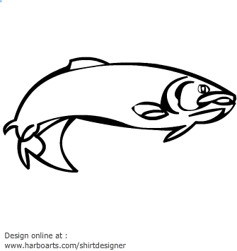 335x355 Salmon Outline Clipart Image