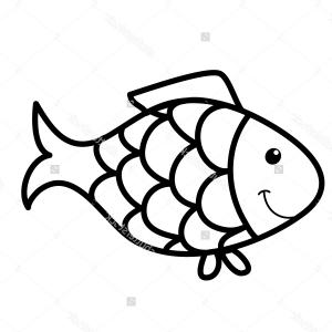 300x300 Photostock Vector Salmon Fish Outline Vector Concept Icon Or Logo