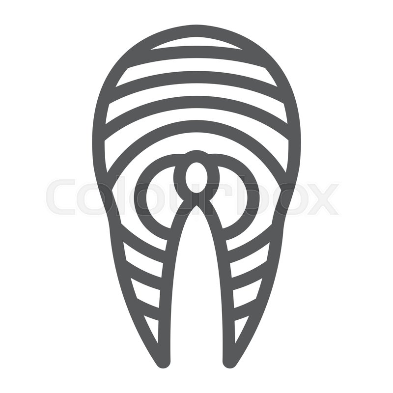 800x800 Salmon Line Icon, Fish And Food, Steak Stock Vector Colourbox