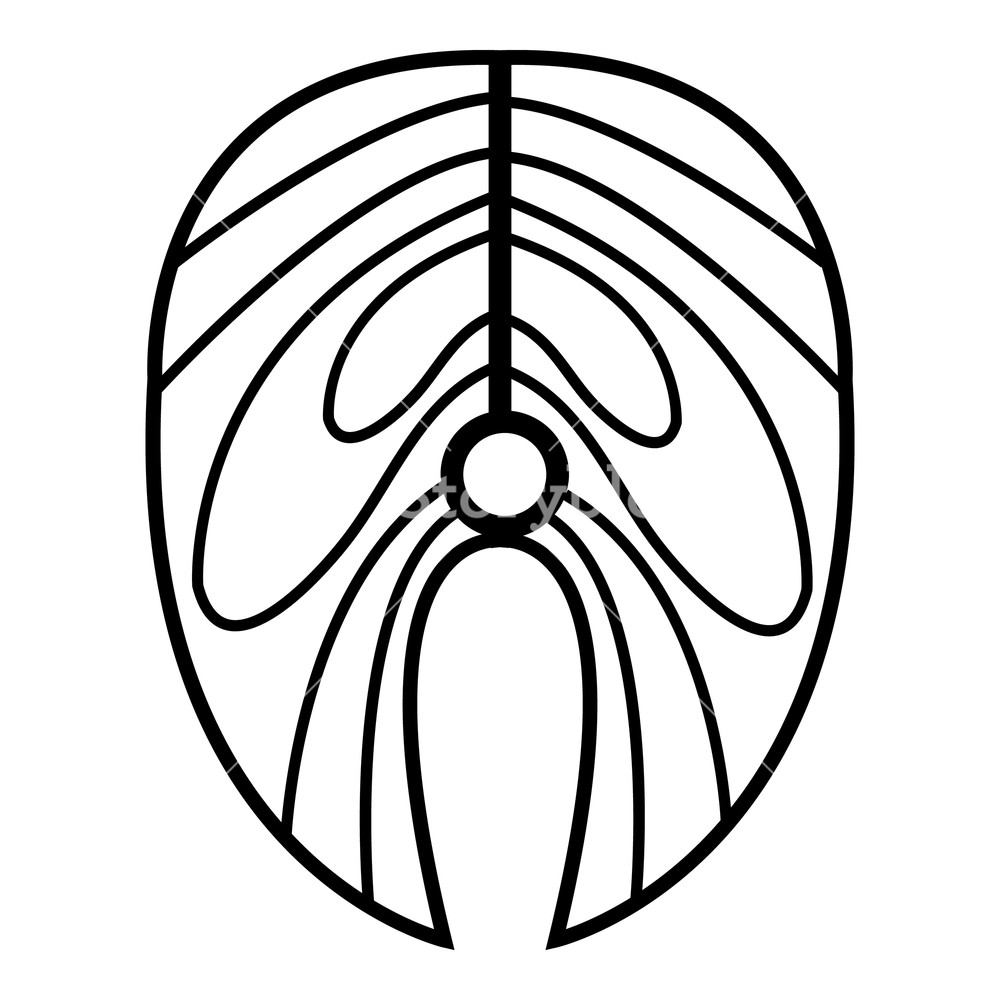 1000x1000 salmon steak icon outline illustration of salmon steak vector