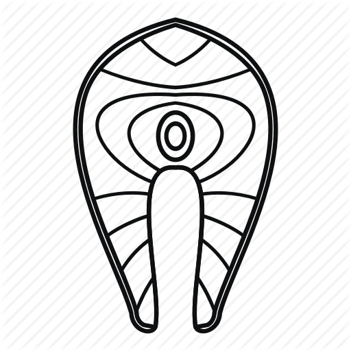 512x512 Fish, Isolated, Line, Outline, Salmon, Seafood, Steak Icon