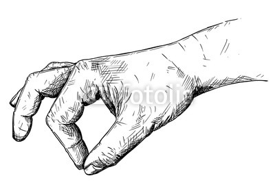 400x276 Vector Artistic Pen And Ink Drawing Illustration Of Hand Holding