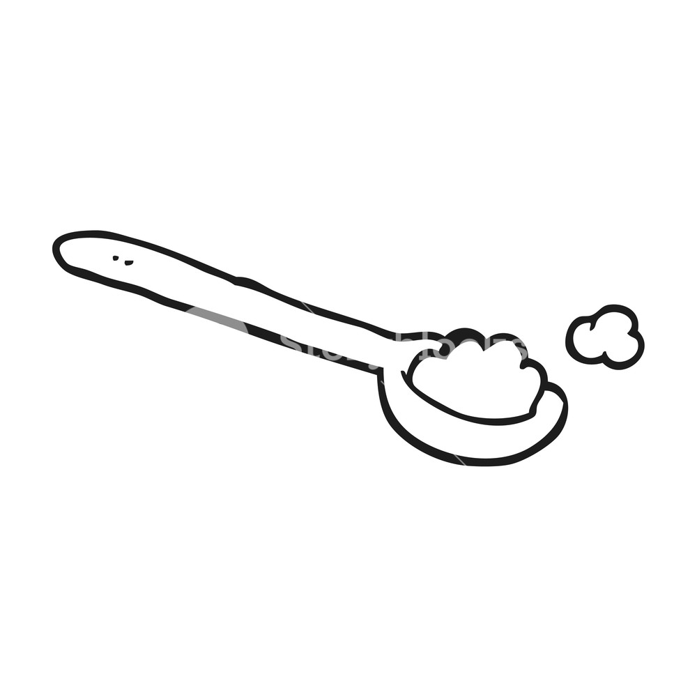 1000x1000 freehand drawn black and white cartoon teaspoon of salt royalty