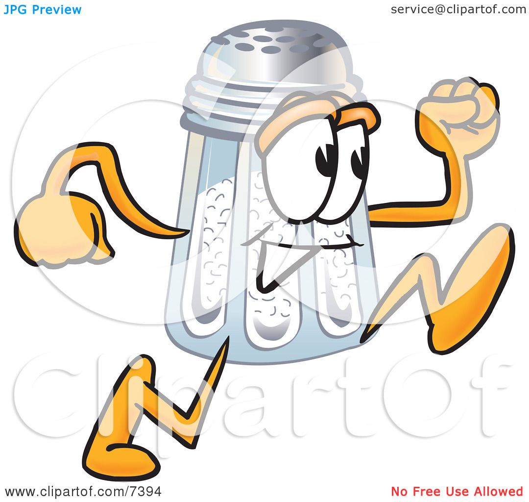 1080x1024 Clipart Picture Of A Salt Shaker Mascot Cartoon Character Running