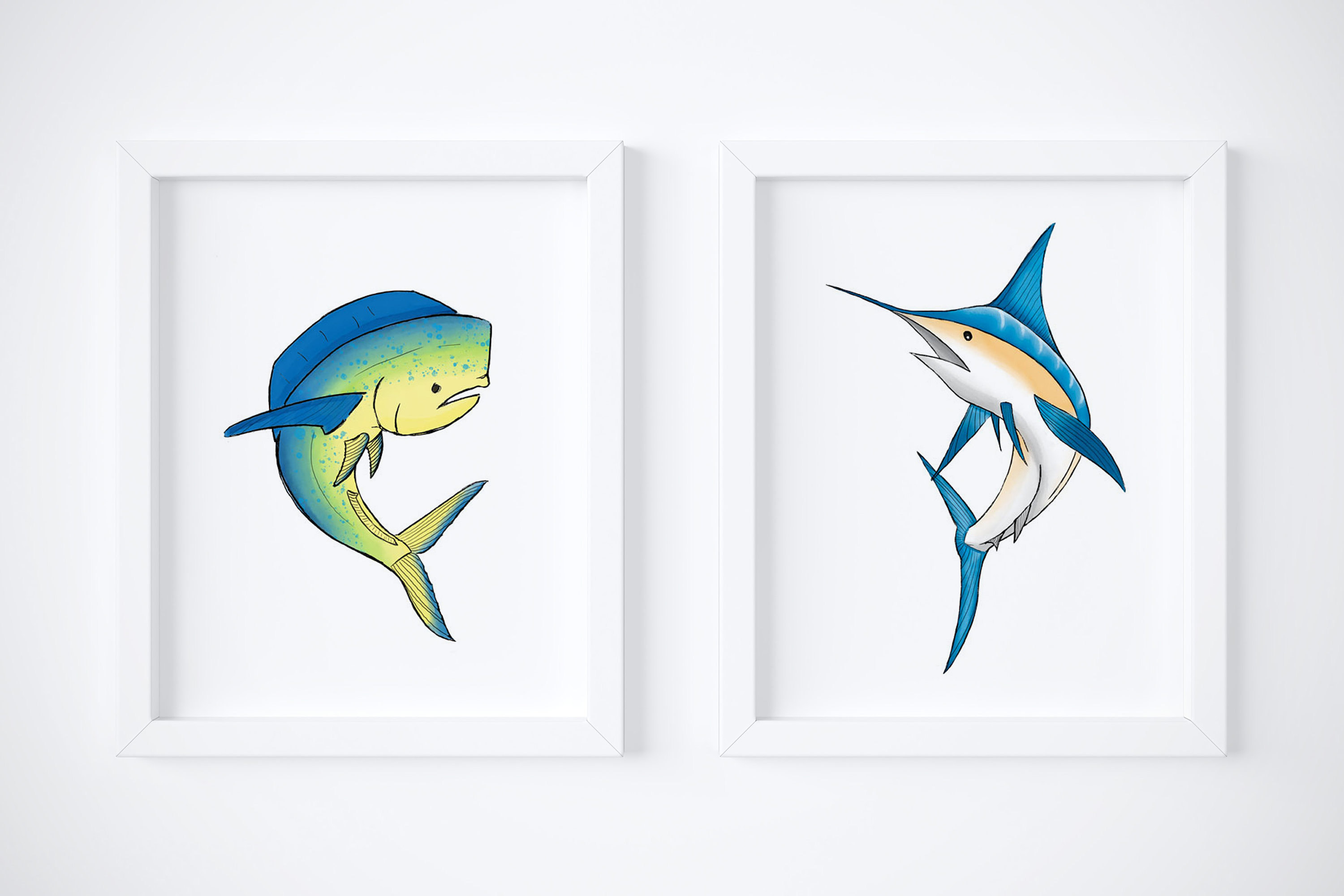 3000x2001 Saltwater Fish Nursery Art Print Set Of Mahi Mahi And Etsy