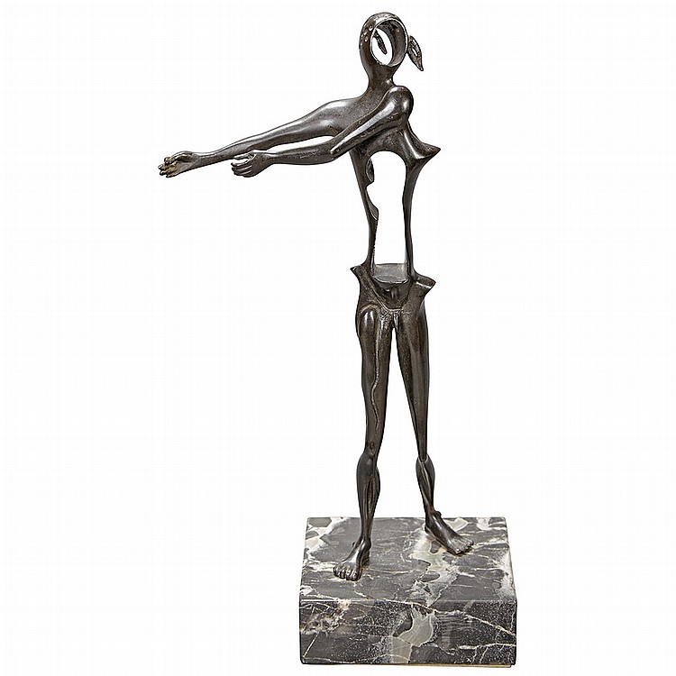 750x750 Salvador Dali Homage To Newton Bronze With Dark Brown Patina