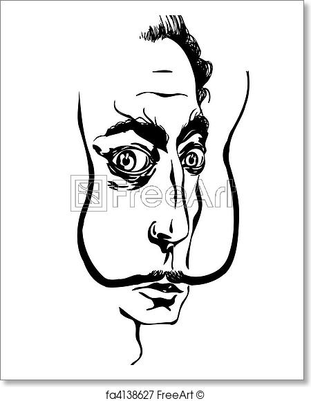450x580 Free Art Print Of Salvador Dali Stylized Illustration