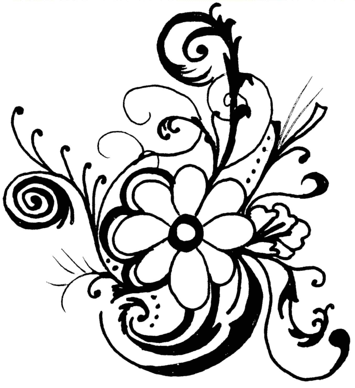 1352x1477 Flower Drawings Cliparts