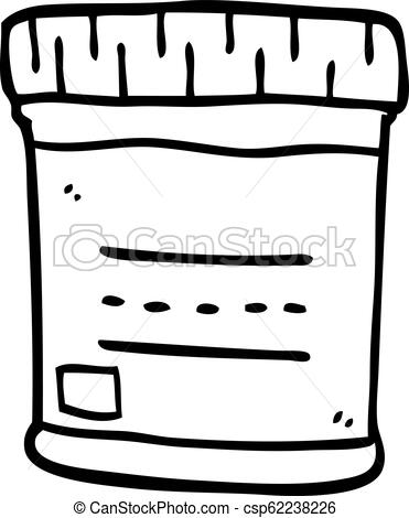 371x470 Line Drawing Cartoon Medical Sample Jar
