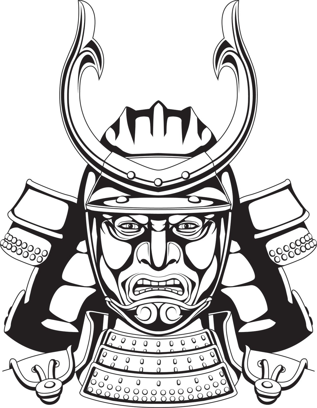 Samurai Helmet Drawing