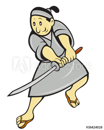 400x500 Japanese Samurai Warrior Drawing Sword