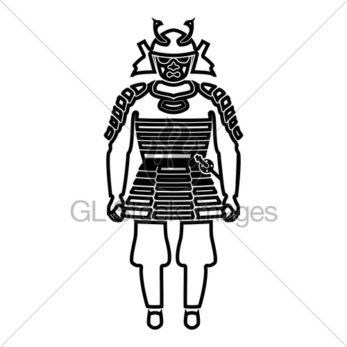 500x500 Samurai Japan Warrior Icon Black Color Fill Gl Stock Images