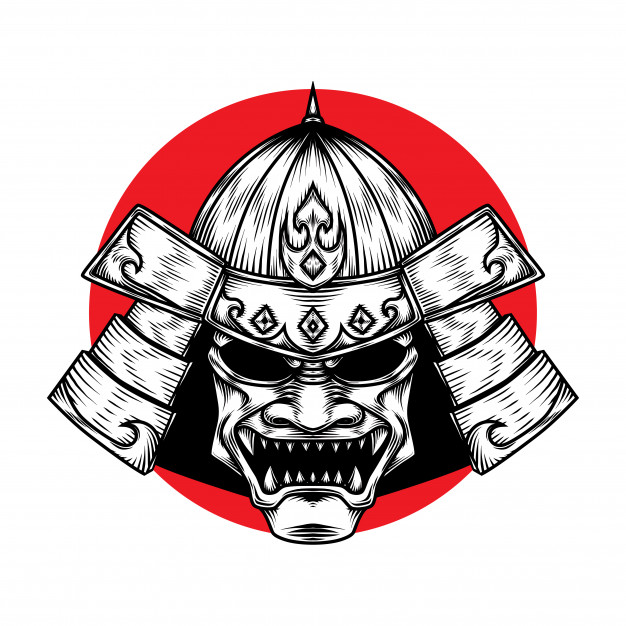 626x626 Samurai Warrior Helm Illustration Vector Premium Download