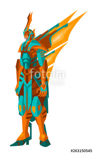 306x500 armored robot knight samurai warrior soldier stock image