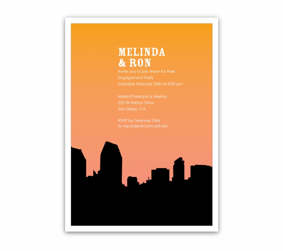 920x817 San Diego Skyline Silhouette Party Invitations Ian