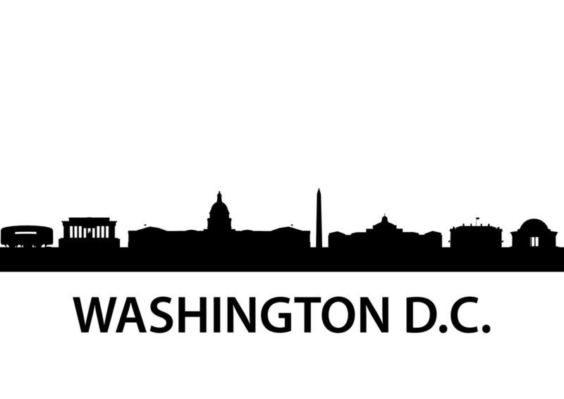 800x566 Washington Dc Skyline Silhouette Vinyl Wall Art Sticker Outline