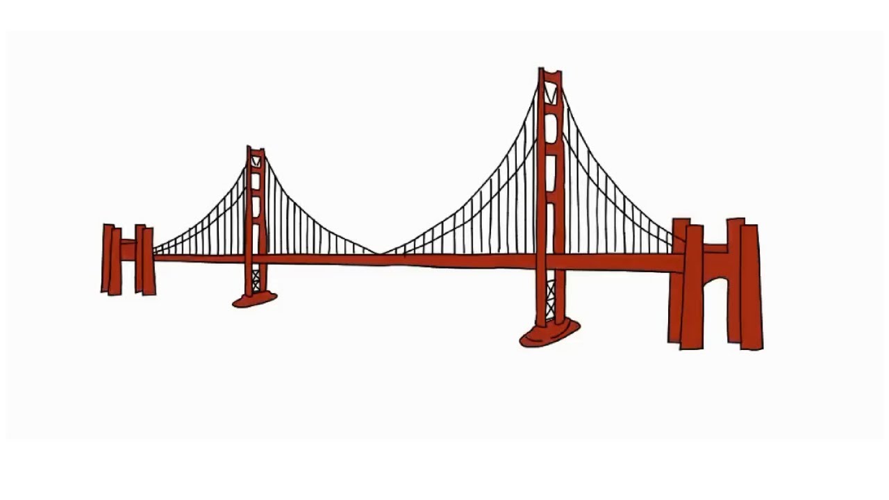 1280x720 How To Draw The Golden Gate Bridge