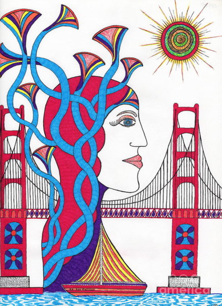 436x600 San Francisco Golden Gate Bridge Drawings Fine Art America