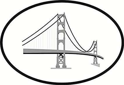 425x293 Golden Gate Euro Oval Bumper Sticker Automotive