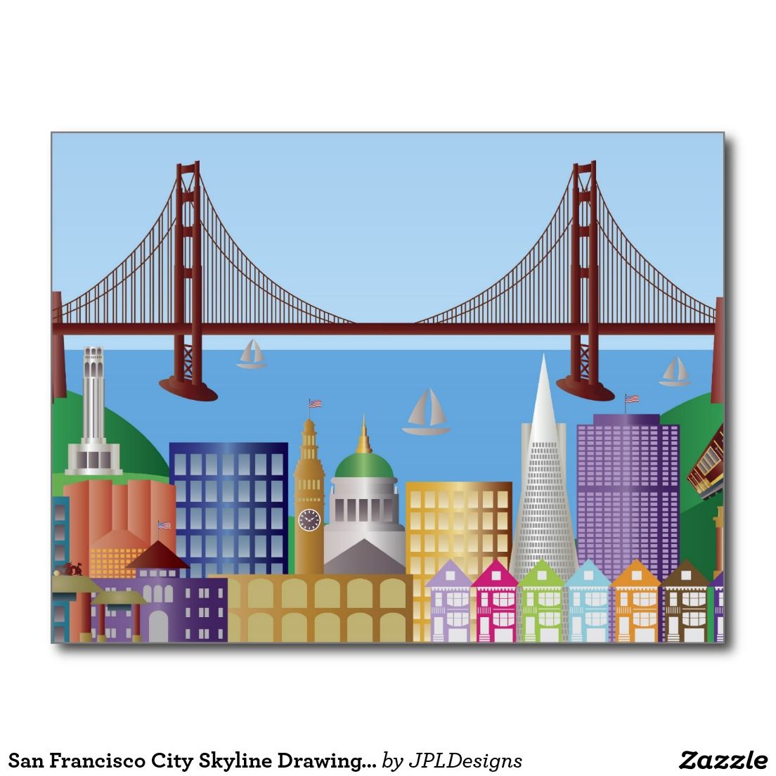 1104x1104 de illustratie po van de tekening van de horizon briefkaart