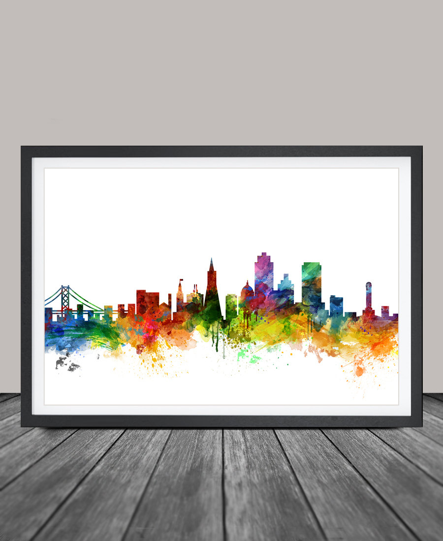 900x1100 san francisco skyline watercolor print california san etsy