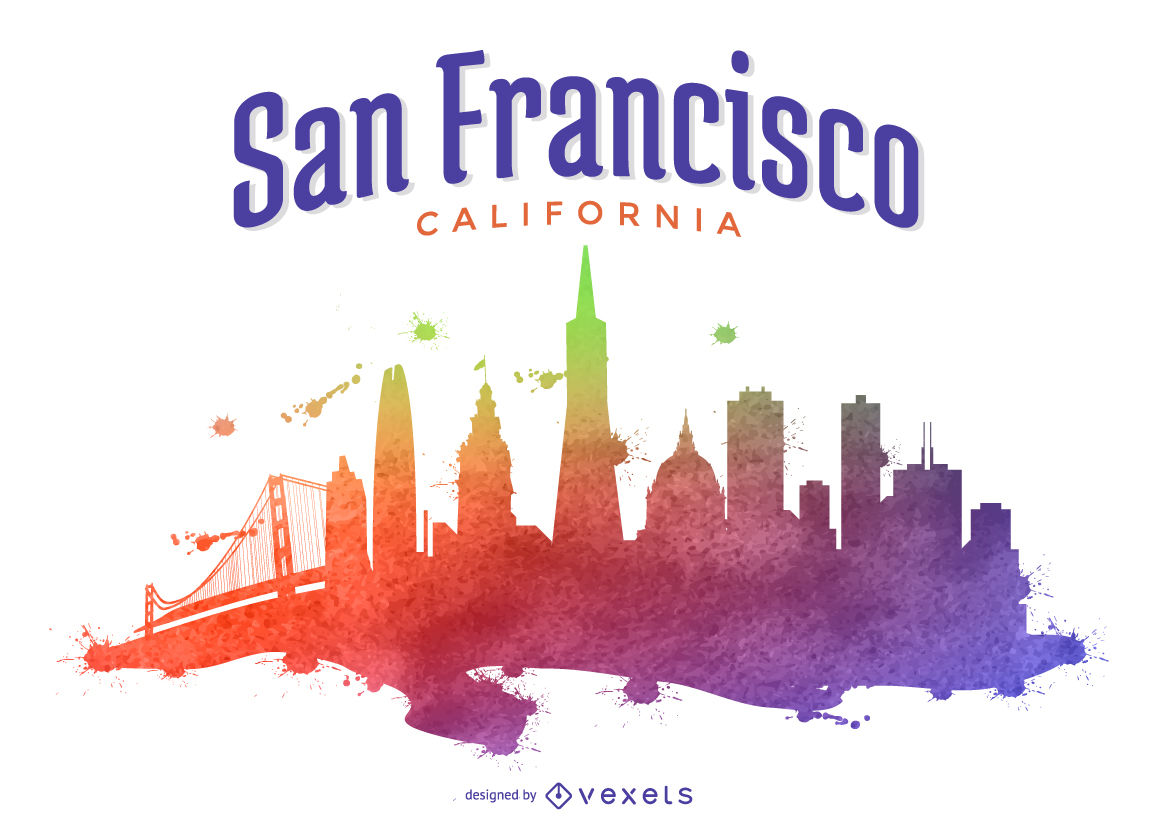 1158x830 San Francisco Colorful Skyline Illustration