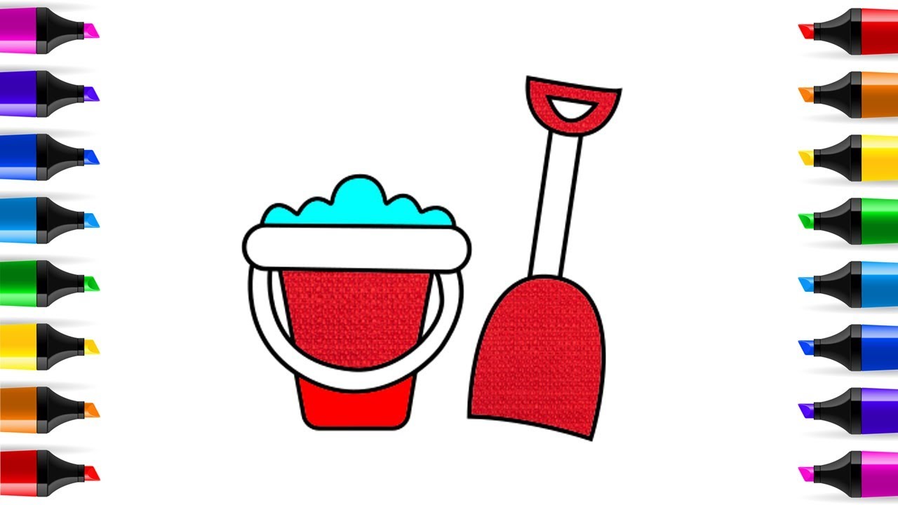 1280x720 Sand Castle Tools Drawing And Coloring Pages Drawing Colors