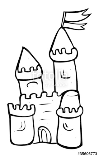 318x500 Sand Castle Outline Stock Image And Royalty Free Vector