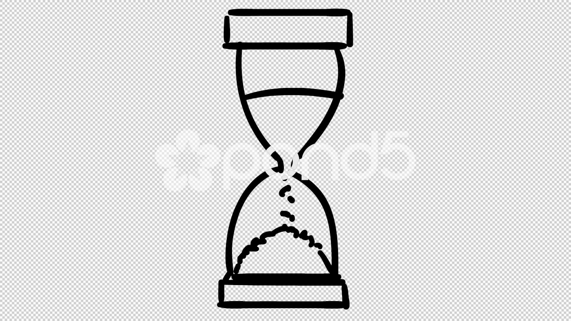 1920x1080 Sand Clock Line Drawing Illustration Animation Trasnparent