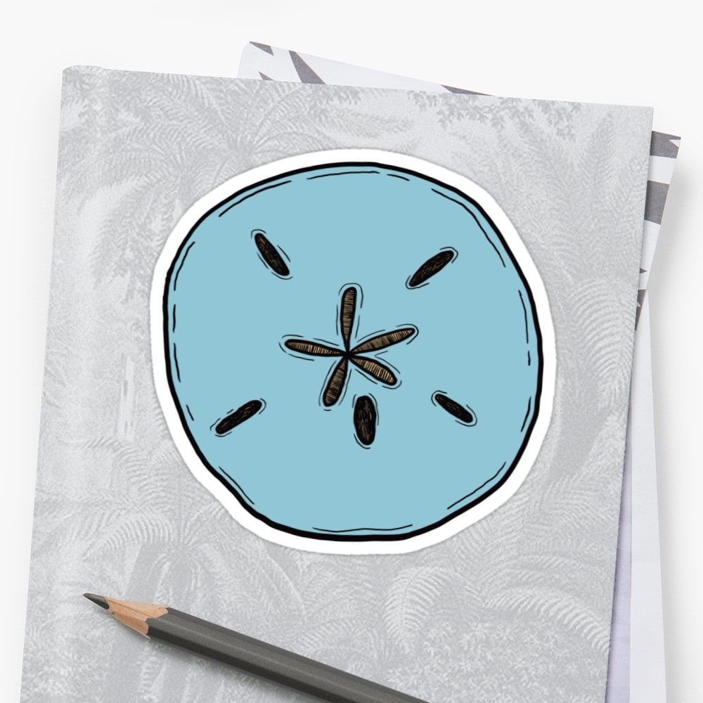 1000x1000 Blue Sand Dollar Sticker
