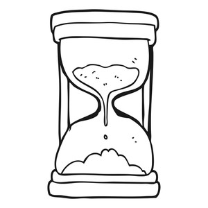 300x300 Freehand Drawn Black And White Cartoon Timer Royalty Free Stock