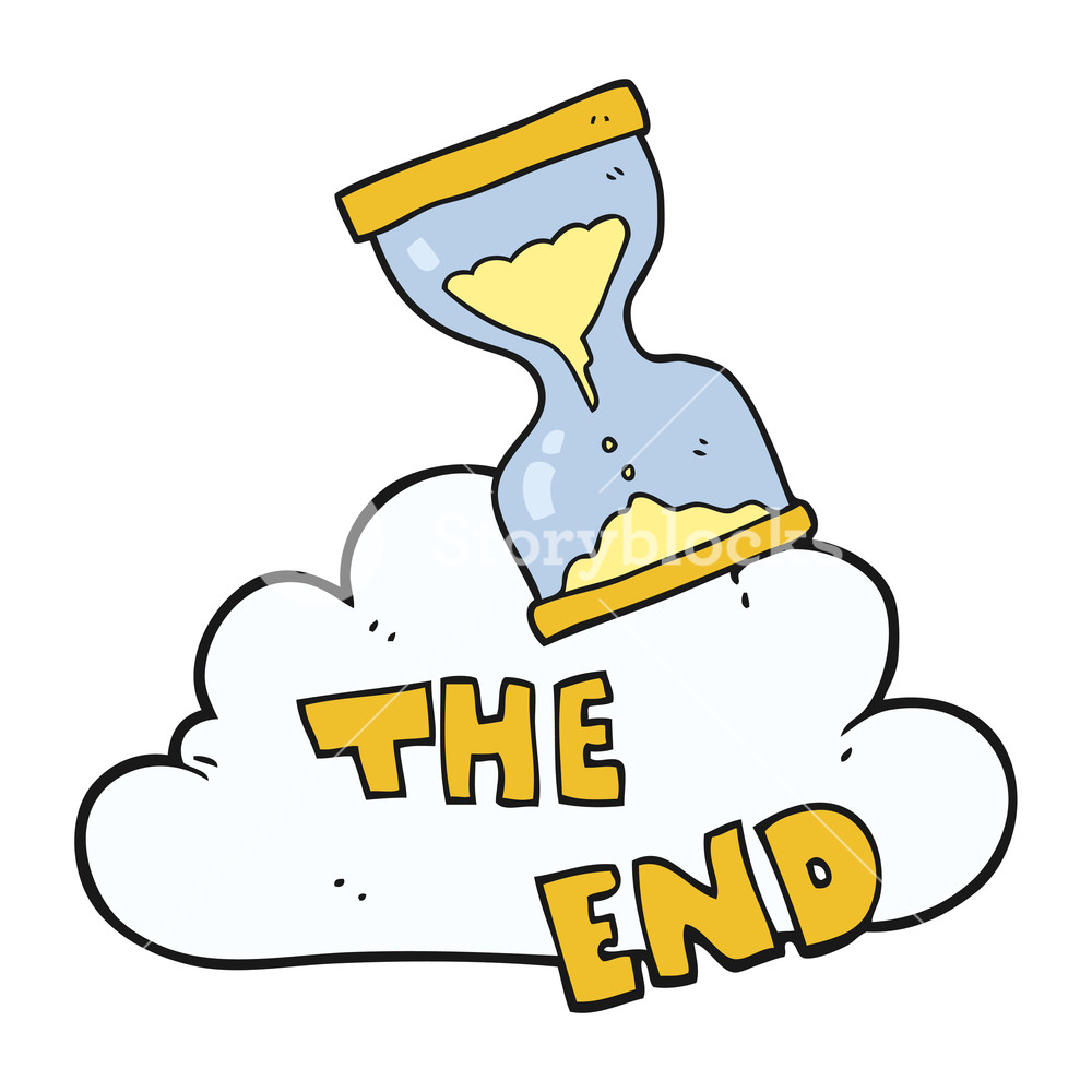 1000x1000 Freehand Drawn Cartoon Sand Timer Hourglass The End Symbol Royalty