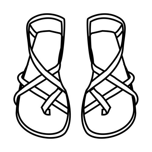 500x500 Sandal Coloring Pages Sunday School Children's Church Crafts